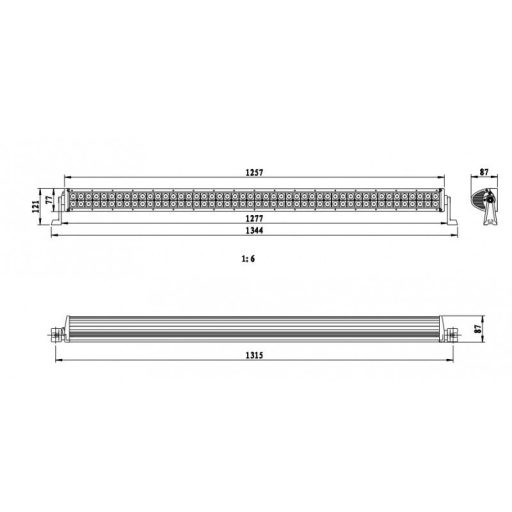 Fényhíd - LED hajlított rámpa, 288 W, 21120 lm