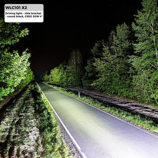 Driving Light - Side Bracket - kerek Black, CREE 50W 4" Spot - WLC101