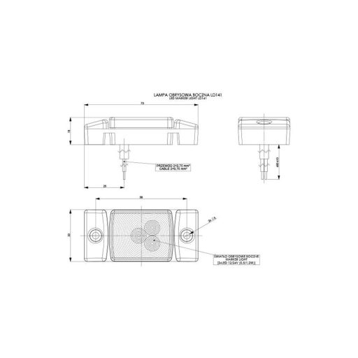 HORPOL LED marker light - HOR40 LD141 narancs 12/24V ECE - WMLHOR141