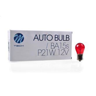 M-TECH bulb BA15s P21W S25 21W 12V piros - Z38 - 10 db