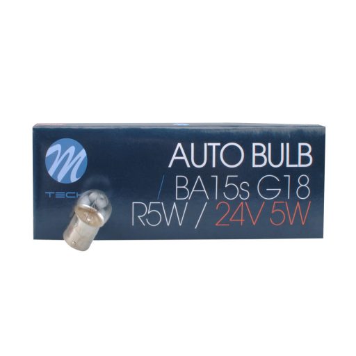 M-TECH izzó BA15s R5W G18 24V/5W CLEAR - Z930 - 10 db