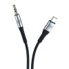 3MK AUX kábel USB-C - Jack 3,5 mm Fekete