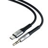 3MK AUX kábel USB-C - Jack 3,5 mm Fekete